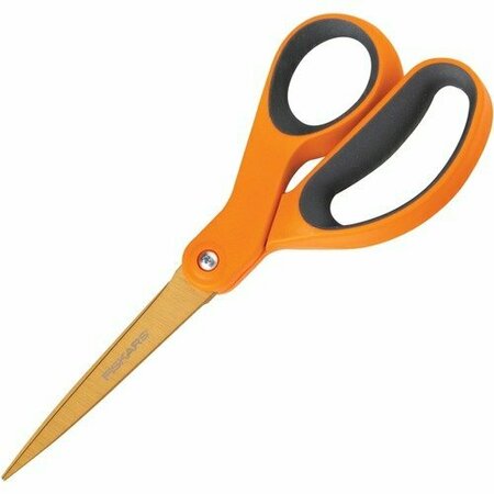 FISKARS Contoured Scissors, Straight, Softgrip, 8in L, Orange/Gray FSK1424401002